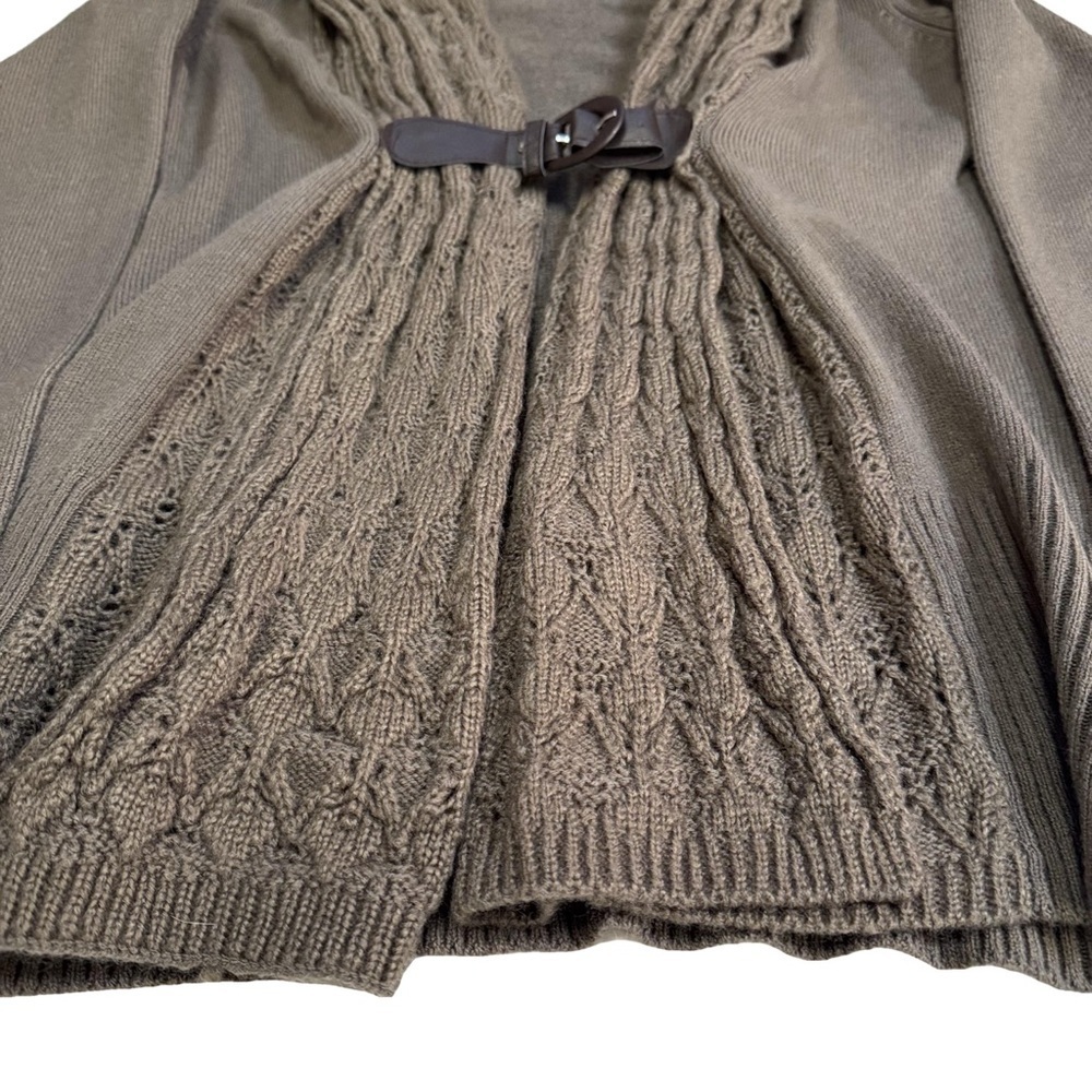 VENUS Brown Knit Cardigan Sweater with Buckle 
Size Small 
NWT
Crochet Trim - Picture 10 of 12